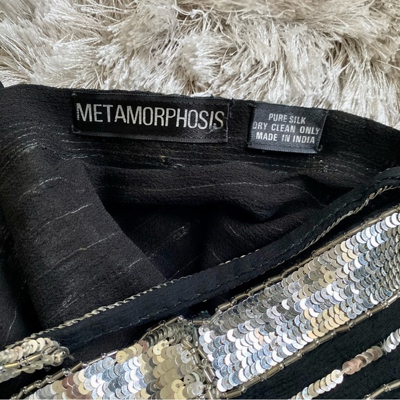 Metamorphosis 100% Pure Silk Beaded Sequin Gatsby Top Size Medium - Picture 8 of 8